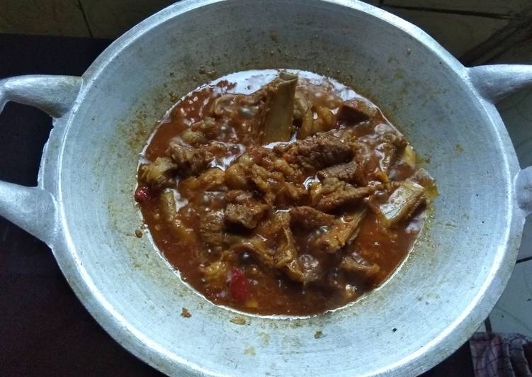 Krengsengan daging kambing pedas manis ?