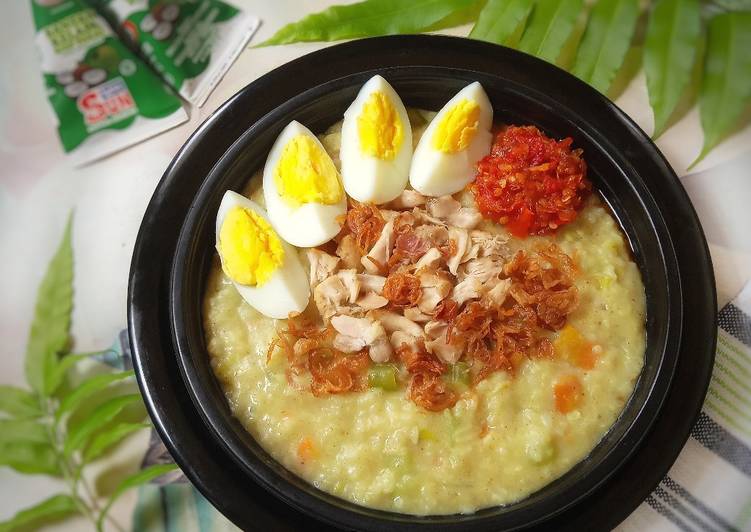 Bagaimana Cara Persiapan Makanan Enak Bubur Ayam Sayur Christine