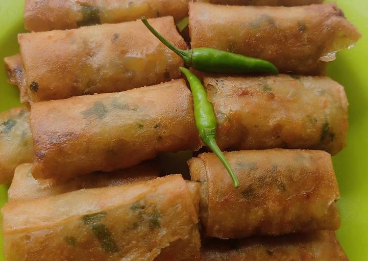  Cara  muda membuat  Persiapan makanan enak Lumpia goreng isi 