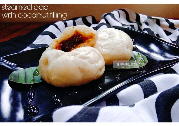 Steamed pao with coconut filling